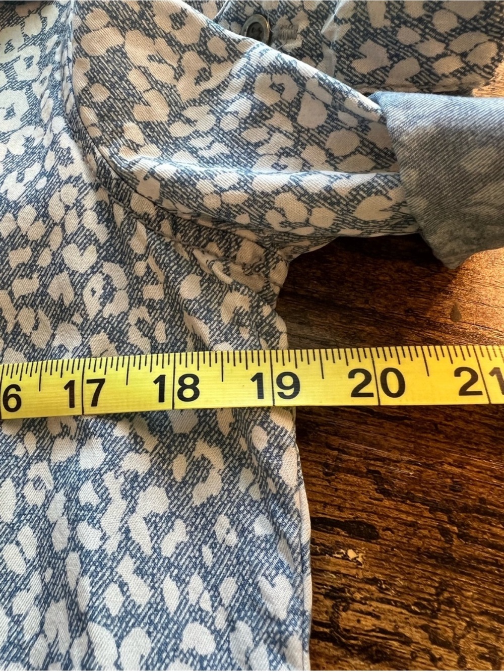 Velvet Heart Blue Tencel Animal Print Shirt Dress Roll Tab Small - Picture 6 of 11